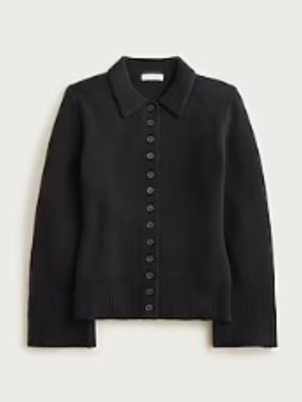 J. Crew Milano Stitch Cinched Waist Cardigan. Size S. Black